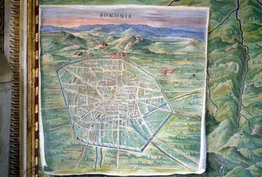 Bologna, részlet a „Földrajzi Térképek Galériájából”, 1580-83